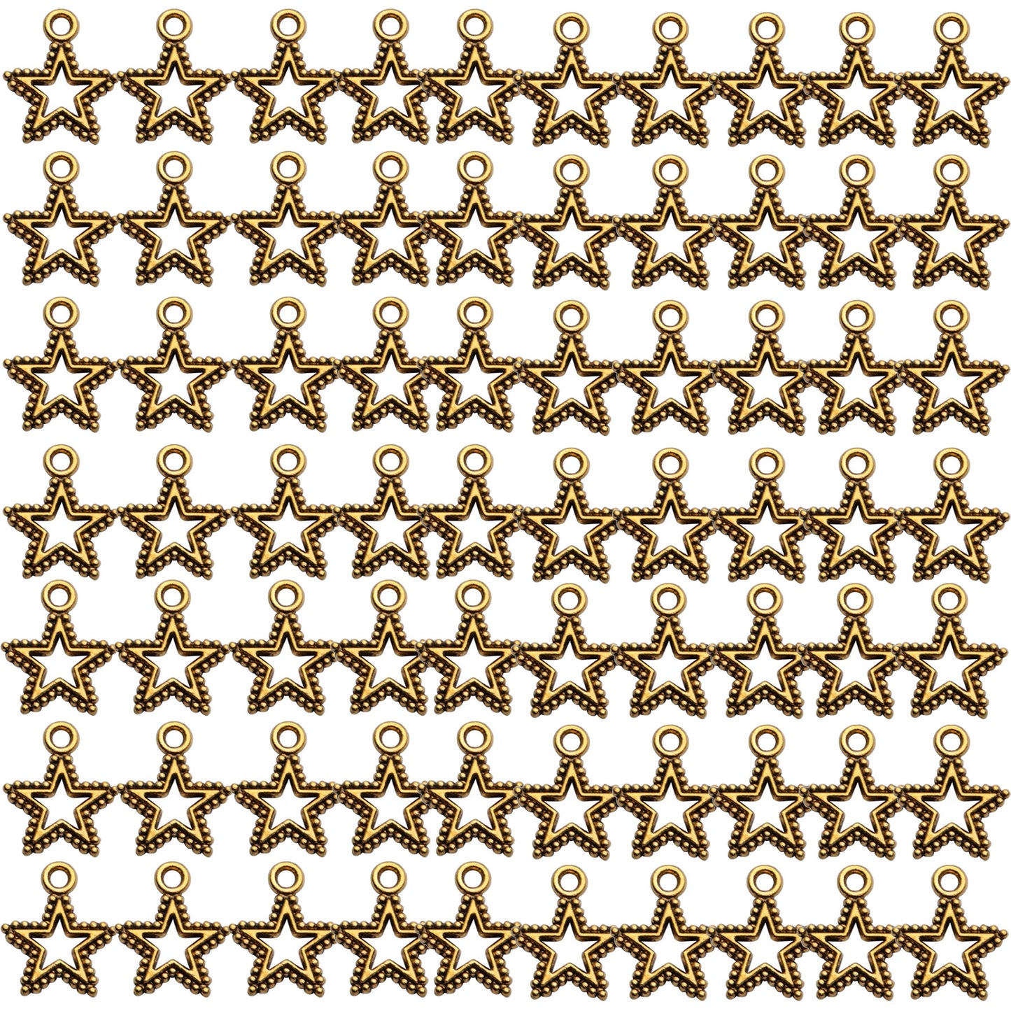 Star Pendant Charms,70pcs 17x15mm Hollow Star Charms Tibetan Alloy Star Pendants Little Star Dangle Charms Jewelry Making Accessories for Earrings Necklace Bracelet Crafts,7 Colors