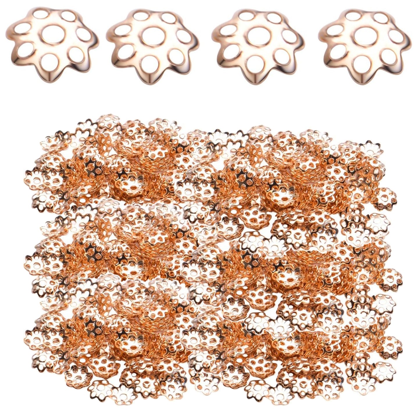 Flower Bead Caps, 800Pcs Filigree Flower Beads Caps Alloy Spacers Beads for DIY Jewelry Making Bracelet Necklace Earrings