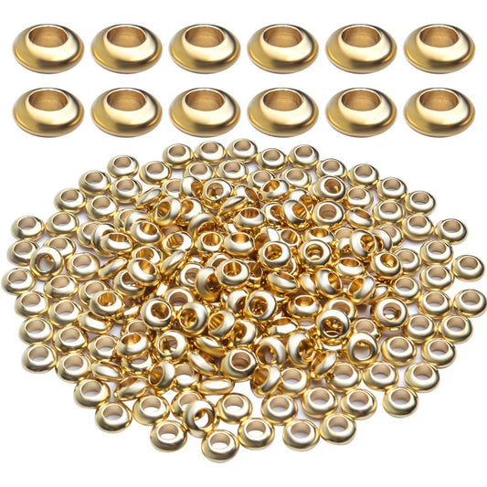 Brass Spacer Beads,200pcs 2x6mm Round Spacer Beads Loose Tiny Smooth Rondelle Beads Jewelry Making Findings for DIY Bracelet Necklace Crafts