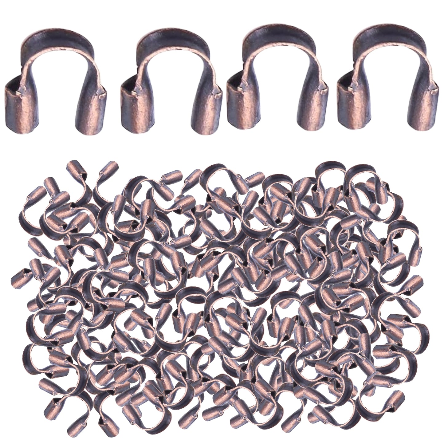 600pcs Wire Guardian U-Shaped Wire Guard Loops Wire Cable Thread Protectors with a Box Accessories for DIY Craft Earring Bracelet Necklace Jewelry Making, 6 Colors