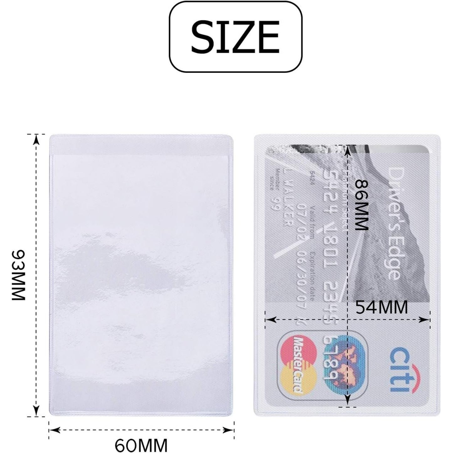 50pcs Transparent Vertical ID Credit Card Holder Business Card Protector Sleeves