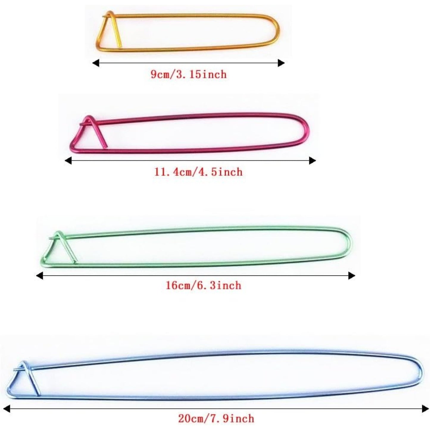 BronaGrand 8pcs Colorful Aluminum Yarn Stitch Holder Crochet Hooks Knitting Needle Stitch Holders