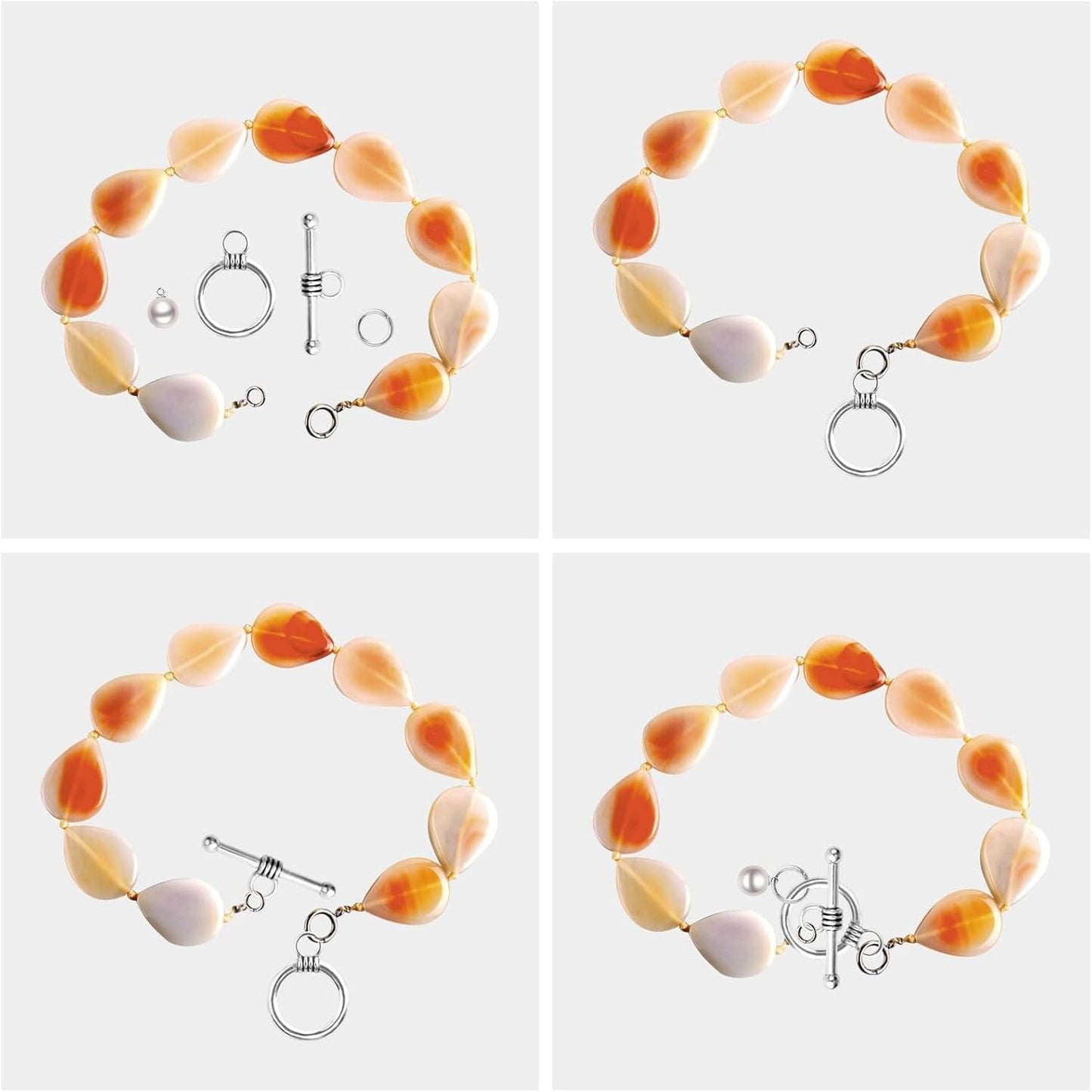 20 Sets Butterfly Bracelet Toggle Clasps T-Bar End Tibetan Closure Filled Fastener Hook Toggle Connectors for DIY Necklace Jewelry Craft Making, 2 Colors