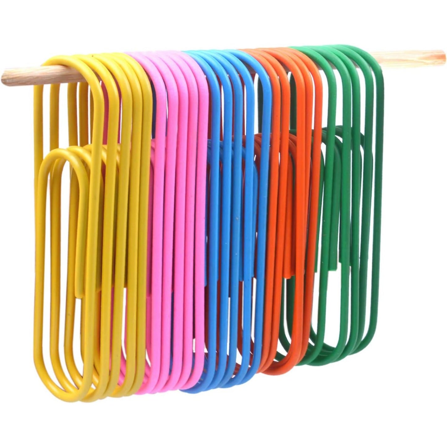 BronaGrand 4 Inch Extra Large Paper Clips Vinyl Coated, 25 Pieces Jumbo Giant Paper Clip,Mixed Colors