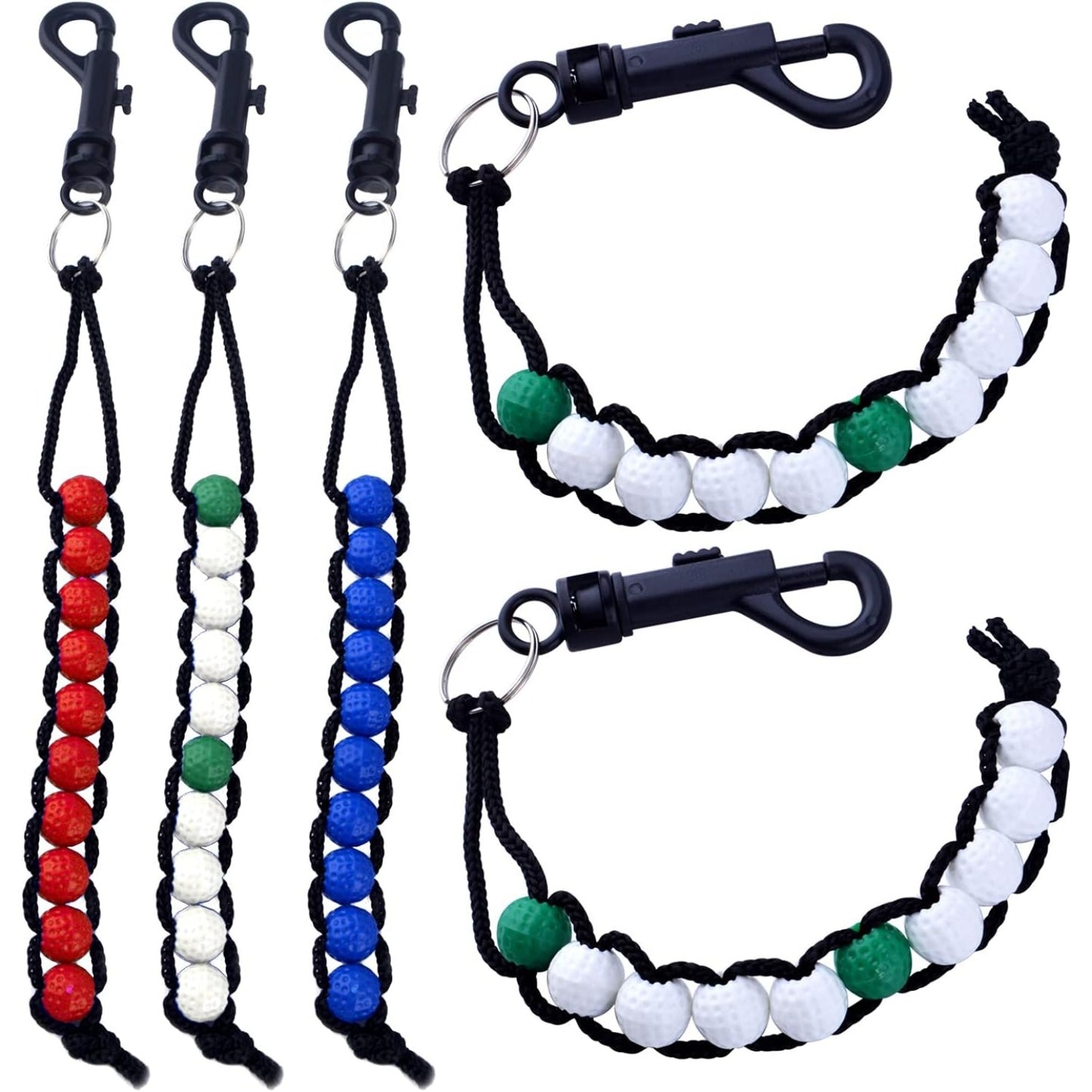 3 Pcs Golf Beads Count Stroke Score Counter Stroke Score Count with Clip