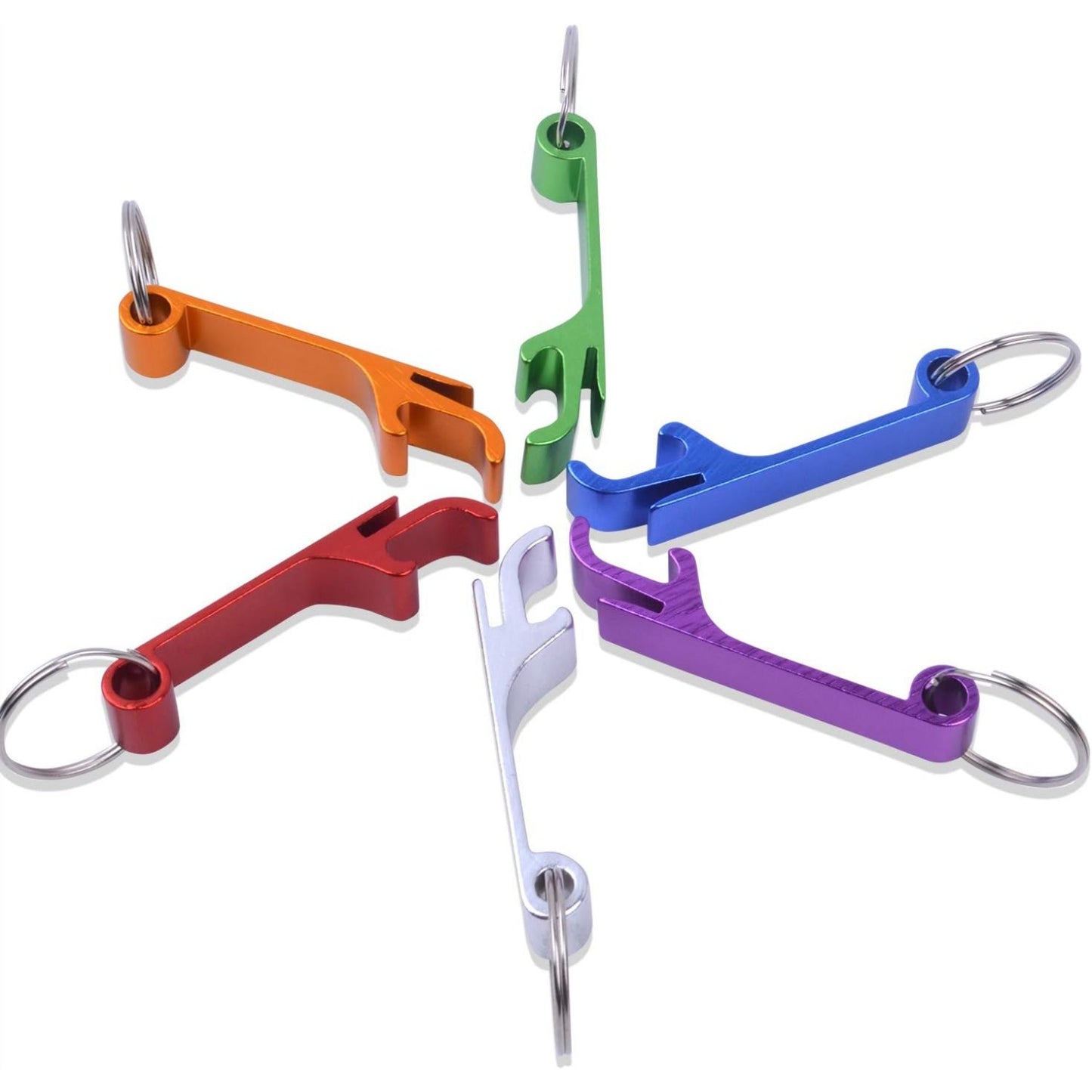 BronaGrand Keychain Bottle Opener,6 Pieces Aluminum Bartender Beer Bottle Opener