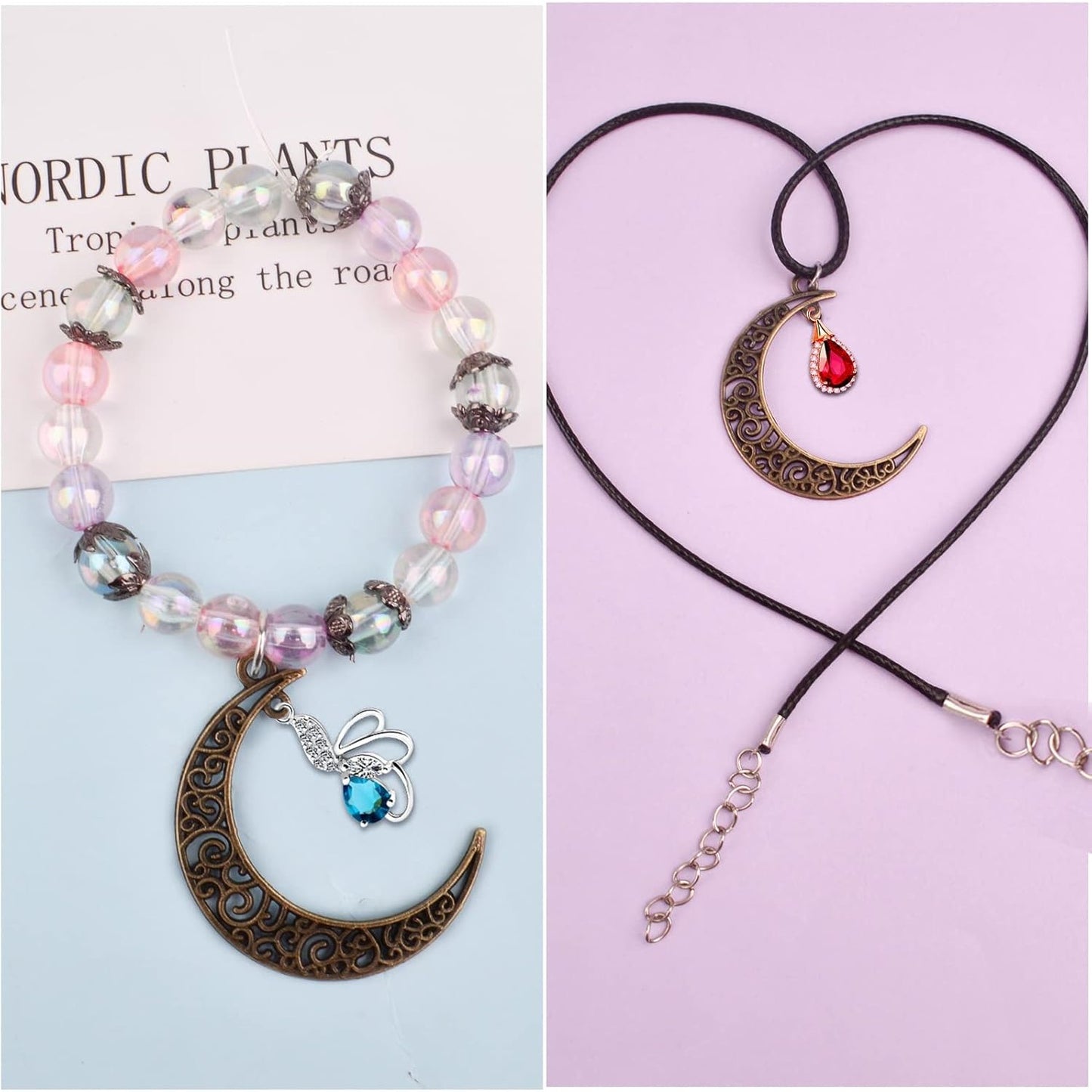 40pcs Hollow Moon Charms Crescent Moon Pendants Celestial Charms Crafts Supplies for DIY Bracelet Necklace Jewelry Making Accessory