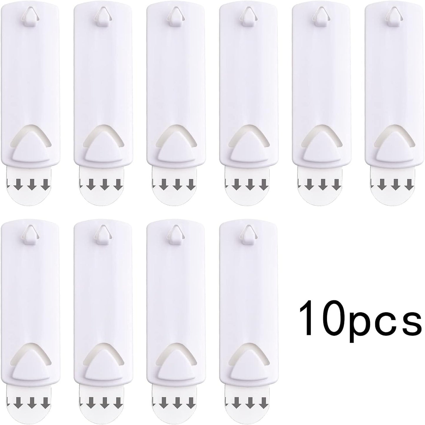 10 Pieces White Picture Hangers Hooks Without Nails No Trace Self Adhesive Art Hanger Hooks Photo Frame Picture Hanging Kit for Bathroom Kitchen Home Door Wall Closet