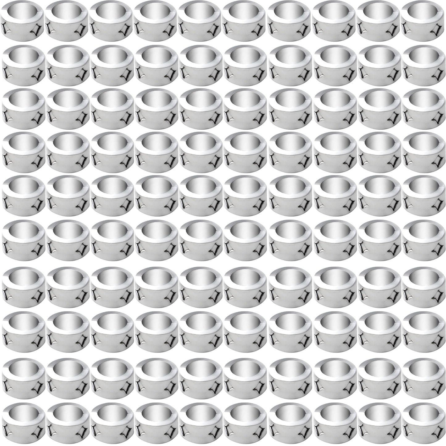 100pcs Spacer Bead Large Hole Alloy Tibetan Bead Spacers Tube Spacer Beads Column Beads Charm Beads for DIY Bracelet Necklace Jewelry Making and Crafting,Hole: 5.6mm