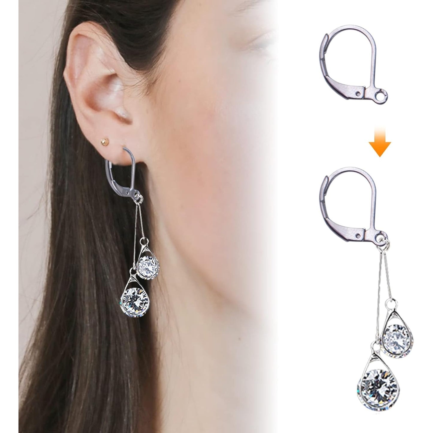 100pcs Stainless Steel Earring Hooks Set Round French Hooks Ear Wire with Ball Hypoallergenic Fish Hook Earwires Jewelry DIY Earrings Making for Women, 10 Styles
