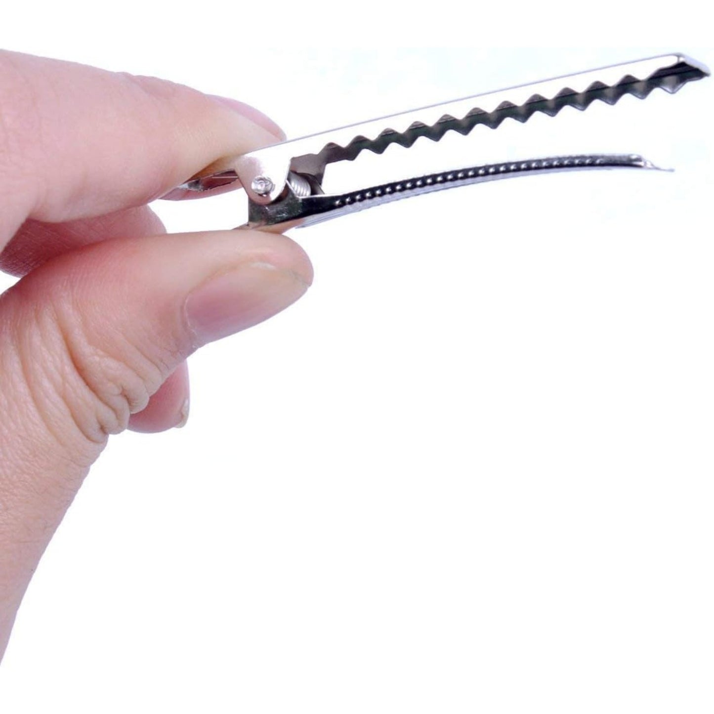 100 PCS Silver Alligator Hair Clip Flat Top with Teeth for Arts & Crafts Projects, Dry Hanging Clothing, Office Paper Document Organization,Hair Care(2.4 Inch)