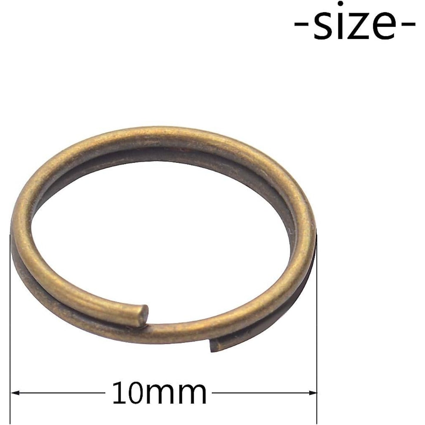 200 Pieces Small Bronze Key Chain Rings Split Ring Key Chains for Keys Organization,10mm Diameter