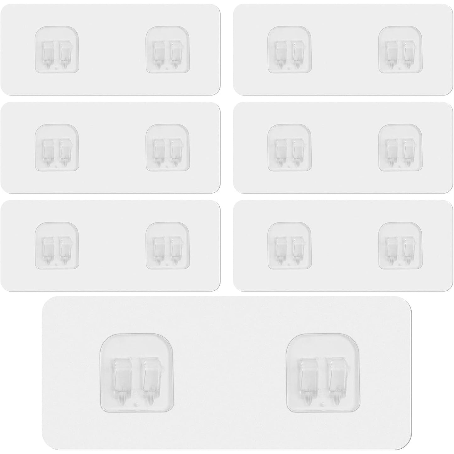 12 Pieces Shower Caddy Basket Adhesive Hooks Sticker Waterproof Transparent Double Claw Strong Wall Hooks for Kitchen Bathroom Shelf Outdoor Door Home Improvement, 14 x 5.9 cm