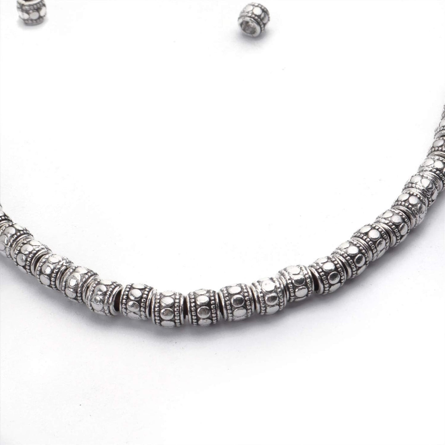 100pcs Tibetan Silver Spacer Beads Large Hole Beads Charms Hollow Tube Bead for DIY Necklace Bracelets