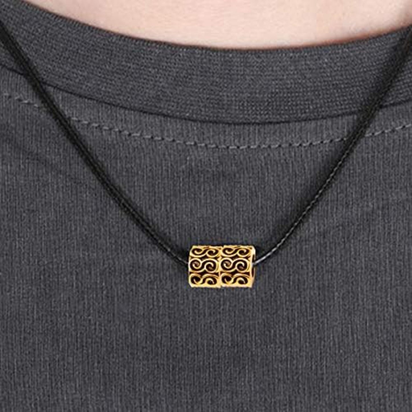 50pcs Antique Gold Alloy Large Hole Column Rondelle Jewelry Beads Tube Bead Spacers for Bracelet Necklace Jewelry Supplies (97mm, Hole:5mm)