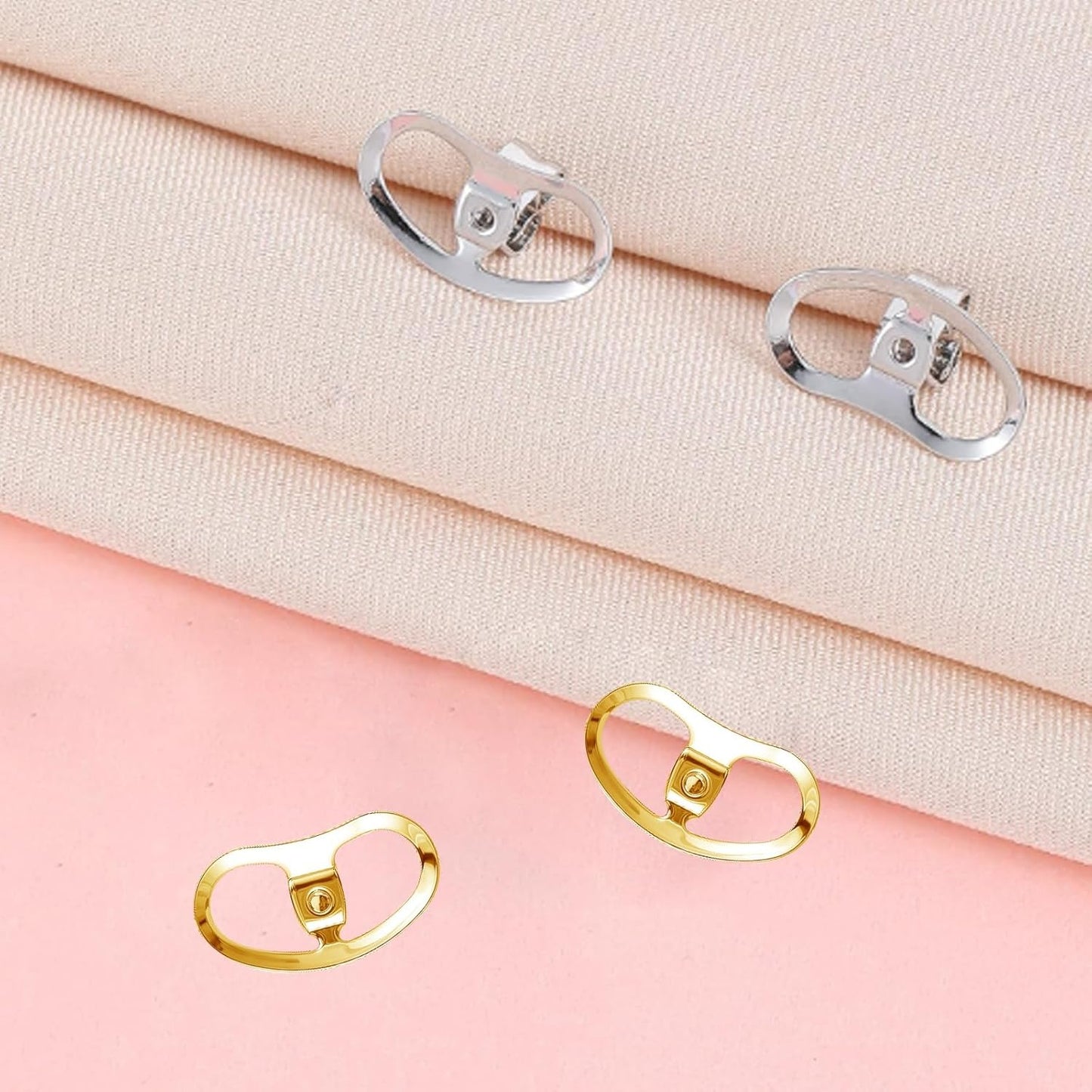 16pcs Earring Backs for Droopy Ears, Adjustable Heavy Earrings Lifters Backs Brass Secure Ear Support Backings Stoppers Repacements for Studs Droopy Earlobe Hoops, 4 Styles