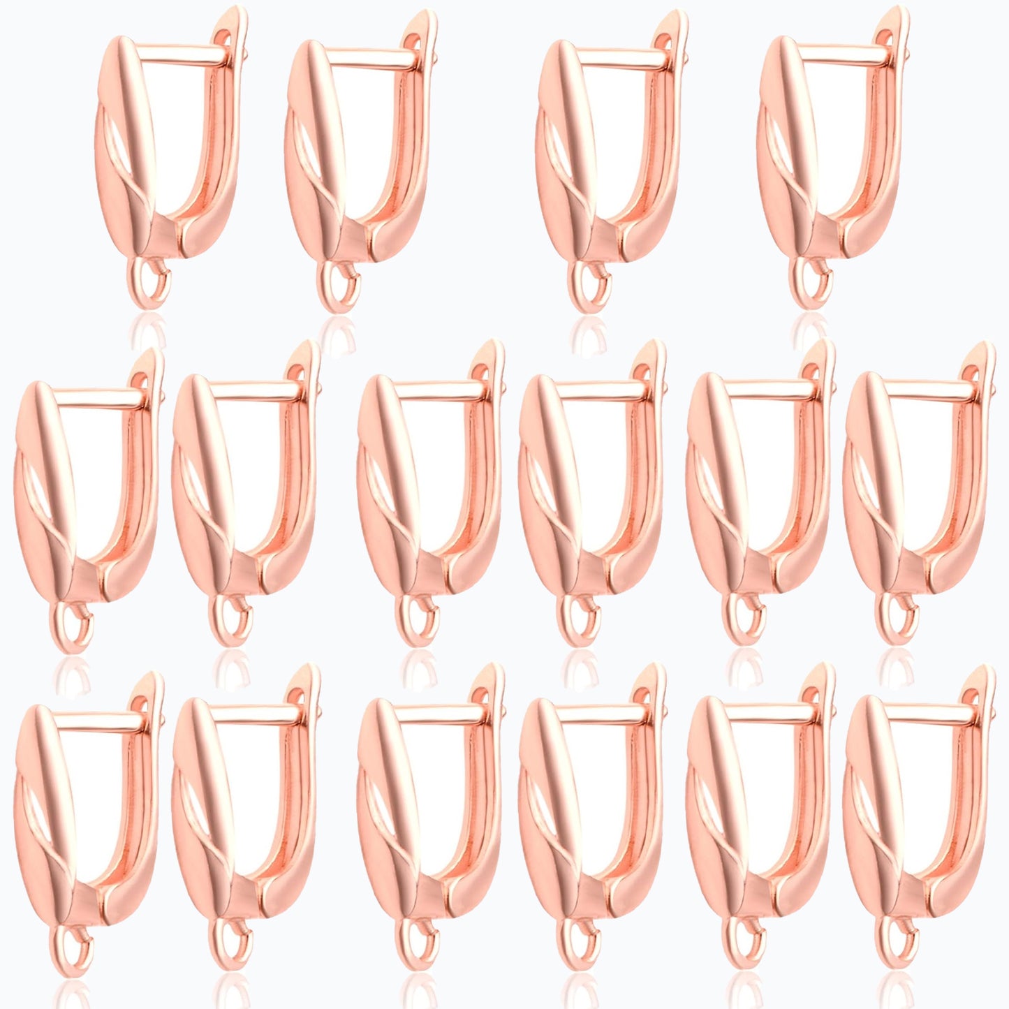 16pcs 8 Colors Rectangle French Earring Hooks Hypoallergenic Brass Leverback Earring Hooks Ear Wire with Open Loop for DIY Earrings Design Jewelry Making Accessories