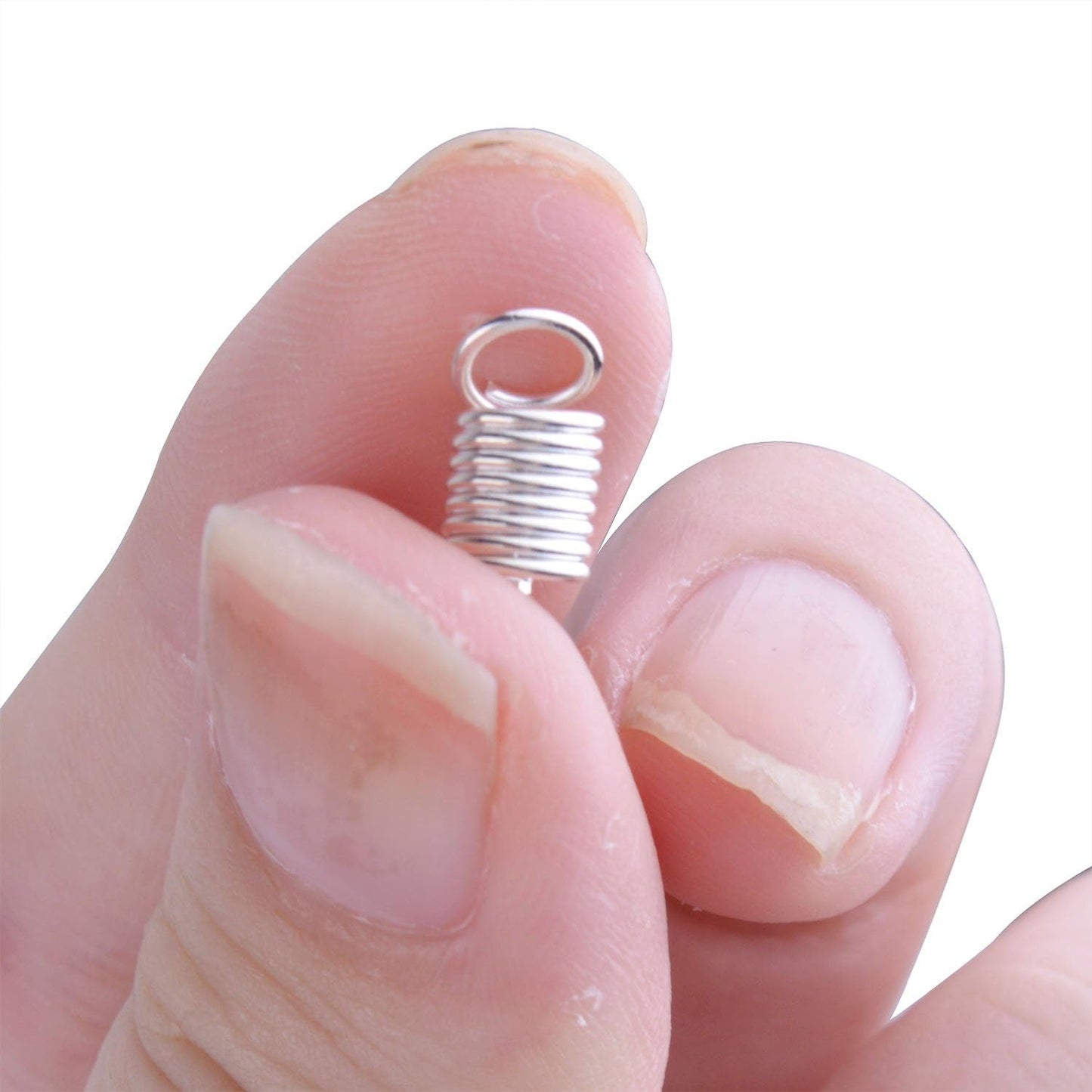 150pcs Antiqued Brass Silver Crimp Fasteners Leather Cord Ends Caps Necklace Clasp Jewelry Parts 9x5mm