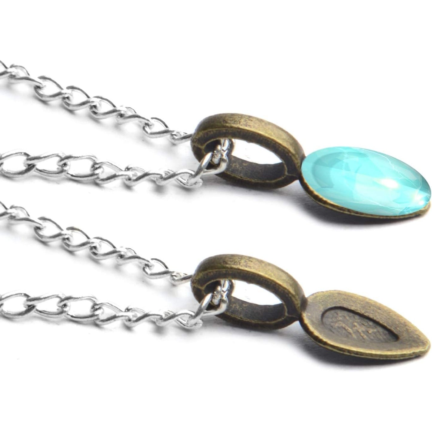 100pcs Oval Glue on Bail Pendants Small Spoon Earring Pendants Jewelry Glue on Bail Earring Charms for Jewelry Making DIY Crafting,21×8mm