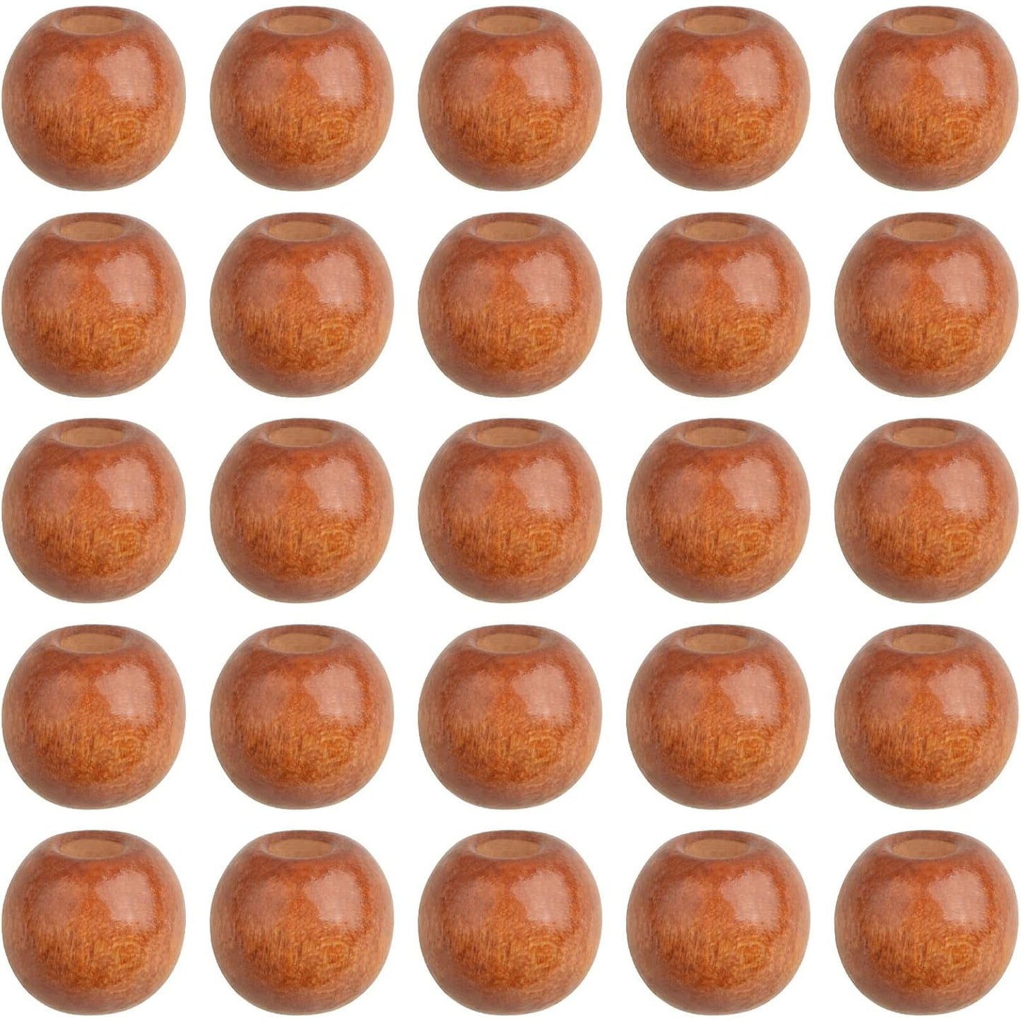 200pcs Natural Round Wooden Spacer Beads Large Hole Maple Wood Beads Loose Craft Wood Beads Accessories for DIY Jewelry Making Garland Farmhouse Decoration, Light Coffee