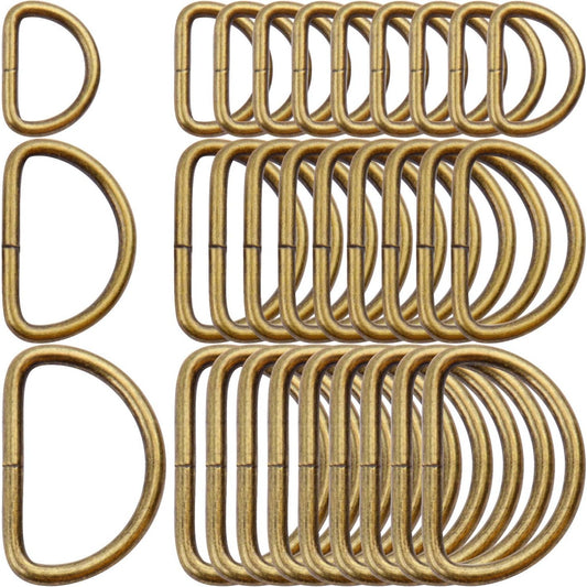 100pcs Multi-Purpose Metal D Rings Semi-Circular D Rings Hardware DIY Accessories for Bags Pet Collars Chain Bags,1/2inch,3/4inch and 1 inch