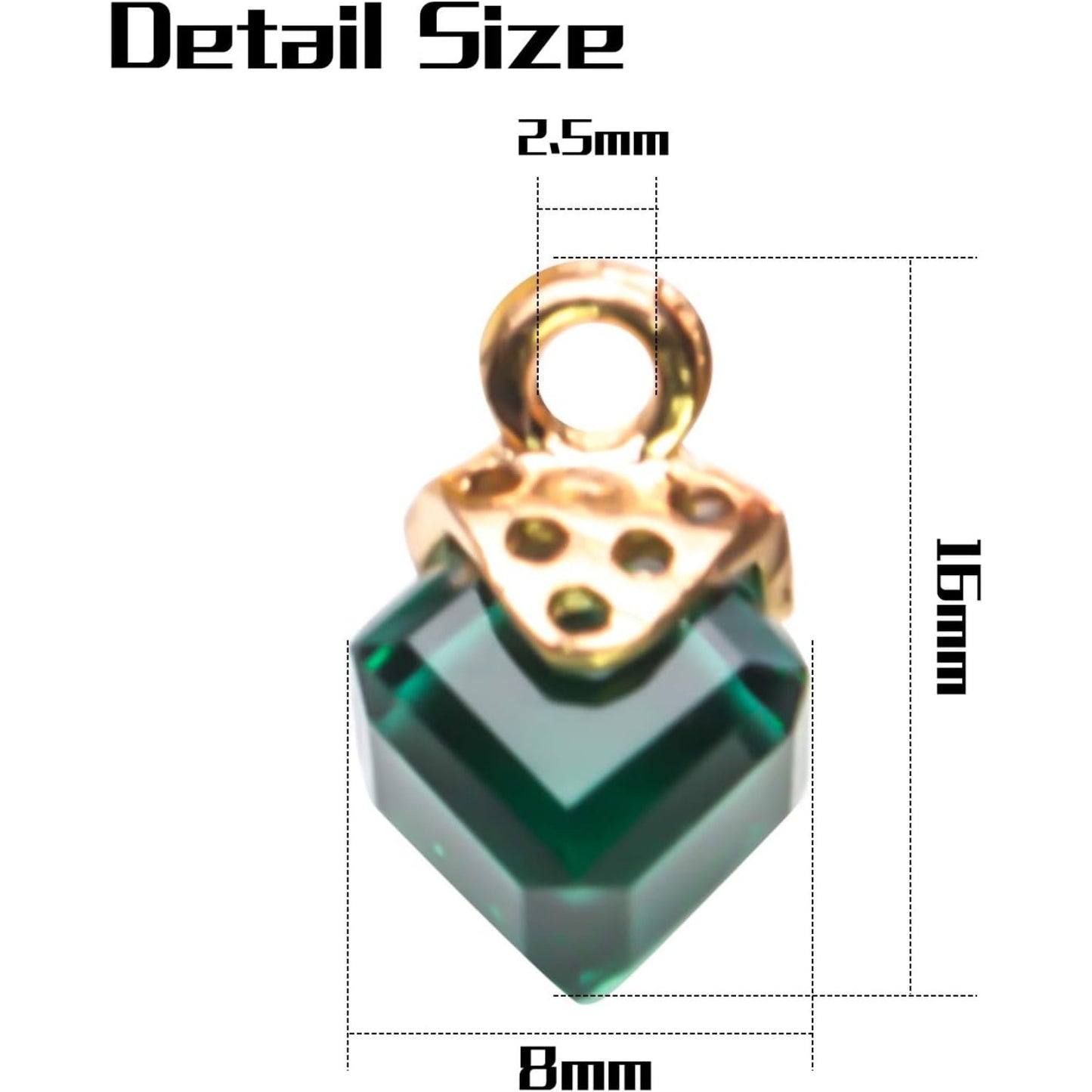 24 Pcs Cube Crystal Charms Bulk Rhinestone Pendants, 12 Colors for DIY Jewelry Making Supplies