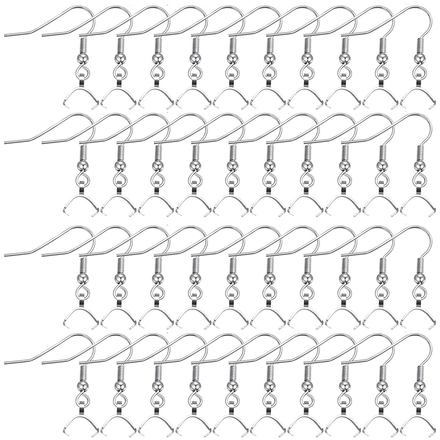 40pcs Stainless Steel & Gold Earring Hooks: French Fishhook & Leverback Styles, Wire Ear with Pendant Clasp for Jewelry Making