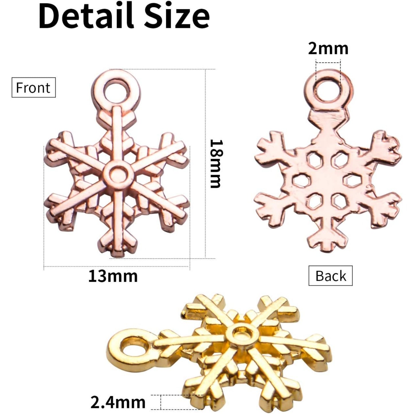 Snowflake Charms,50pcs 18x13mm Snownflake Pendant Charms Mixed Christmas Snowflake Pendants Jewelry Findings Crafting Supplies for DIY Necklace Bracelet Earring,5 Colors