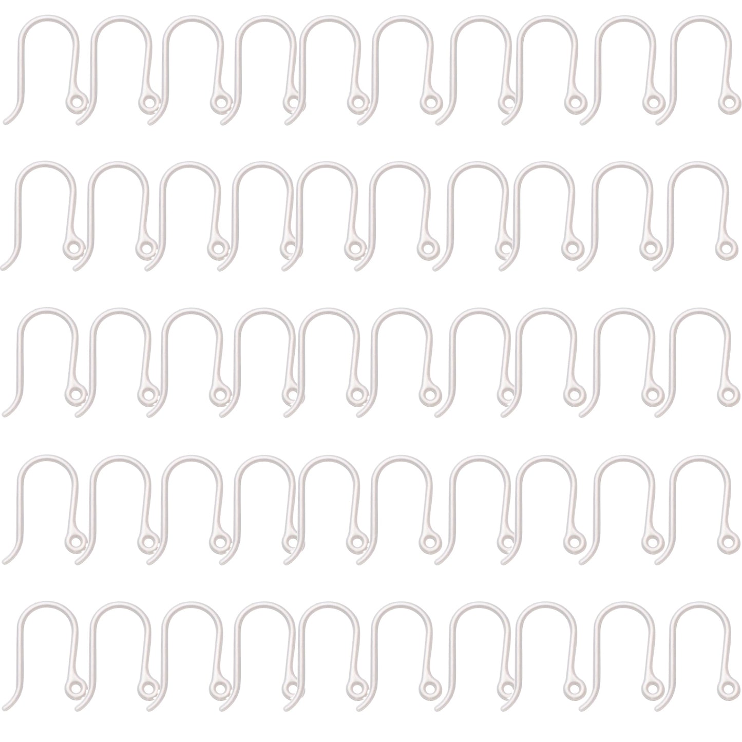 Plastic Earring Hooks, 50pcs Non-Allergenic Plastic Earring Hooks Safety Ear Wire Hooks Earring Findings for DIY Jewelry Making, 13x9mm, Golden, Silver, Black, Pink, Clear(Small)