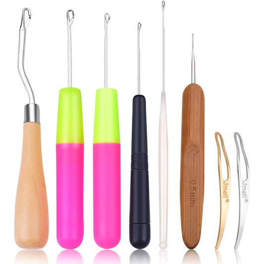 Dreadlocks Tool,7pcs Dreadlocks Crochet Hook and 2pcs Interlocking Tools Easyloc Hair Tool for Dreadlocks, Interlocks Sisterlocks Braid Craft