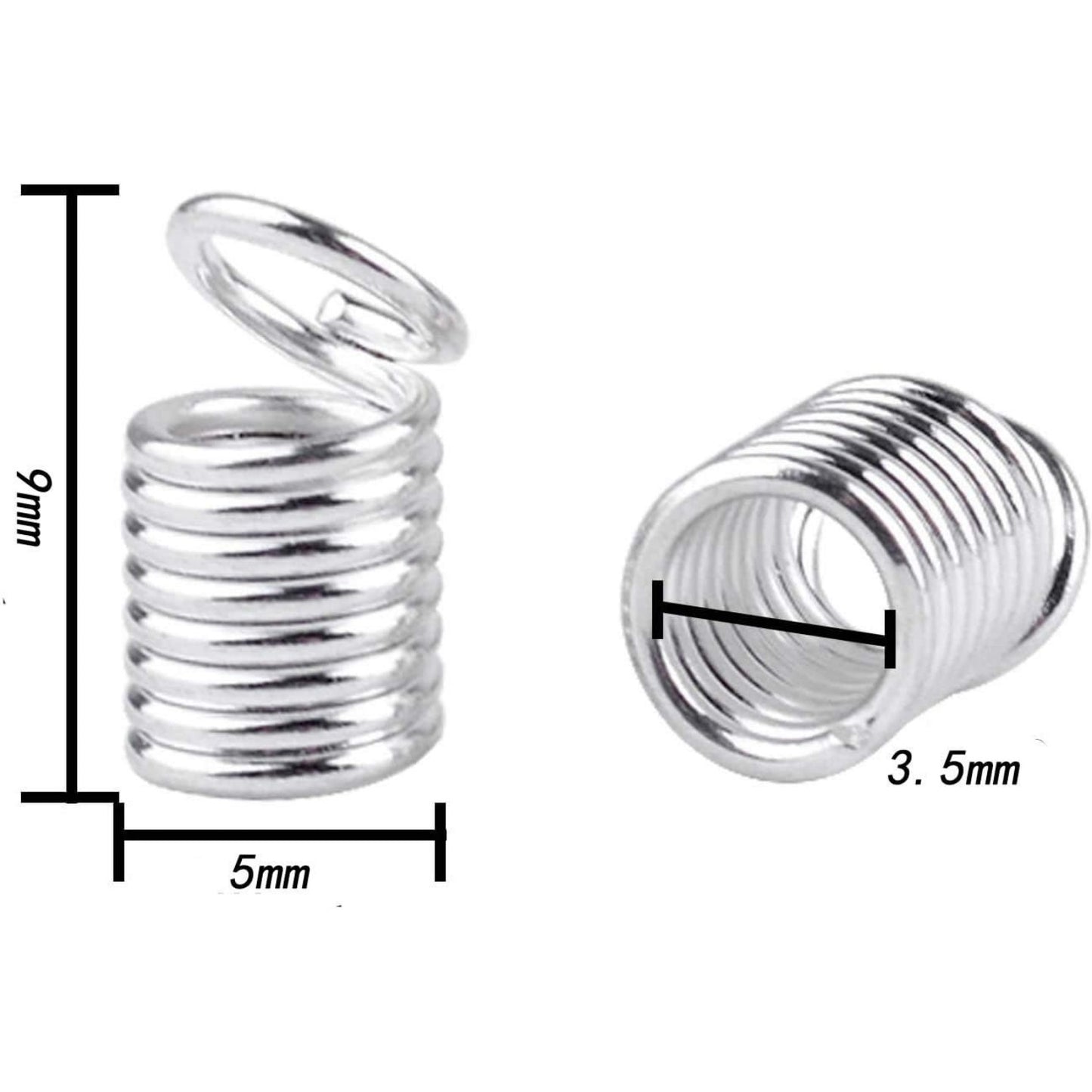 150pcs Antiqued Brass Silver Crimp Fasteners Leather Cord Ends Caps Necklace Clasp Jewelry Parts 9x5mm