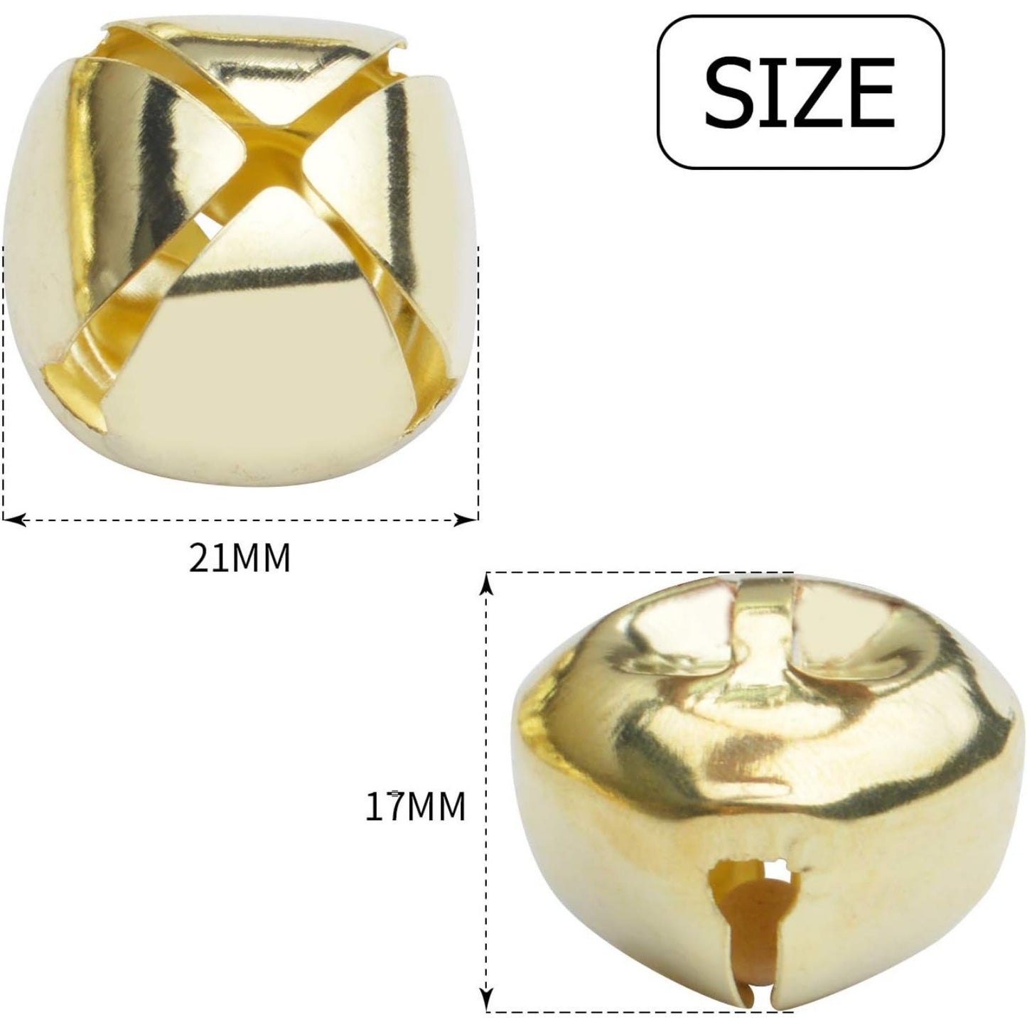 50pcs Jingle Bells, 1 Inch Craft Bells Bulk DIY Bells for Christmas Festival Decoration Home Decoration,Gold