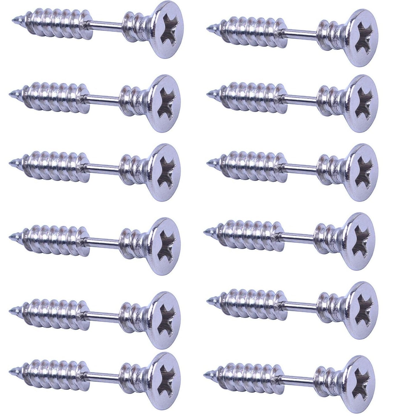 12 Pieces Screw Earrings, Stainless Steel Unisex Piercing Cross Screws Hoop Earrings Ear Stud,6 Colors