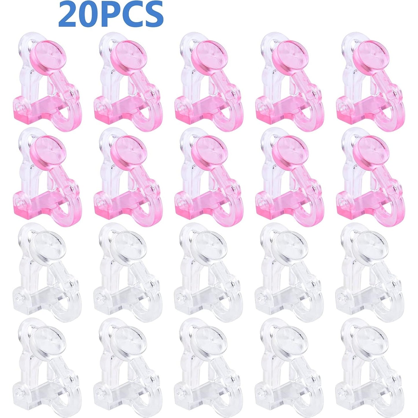 20pcs Triangle Shape Clip-on Earring Converters Plastic Non Pierced Ears Stud Earrings Components with Loop for DIY Earrings Design Jewelry Making, 2 Colors, 13.5 mm x 12.5 mm