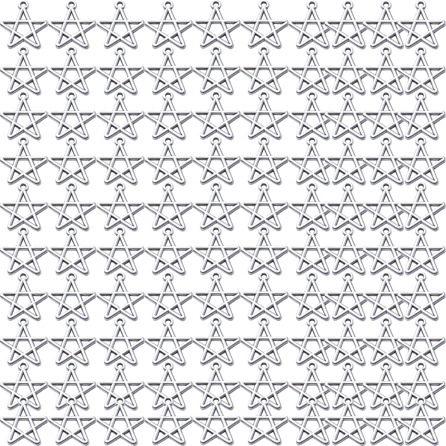 100pcs Star Pentagram Charms Pendant Alloy Pentacle Charm Celestial Charms for DIY Bracelets Necklace Jewelry Making Craft Supplies