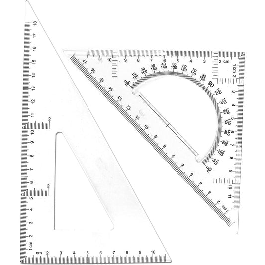 BronaGrand Triangle Ruler Square Set, 30/60 and 45/90 Degrees, Set of 2
