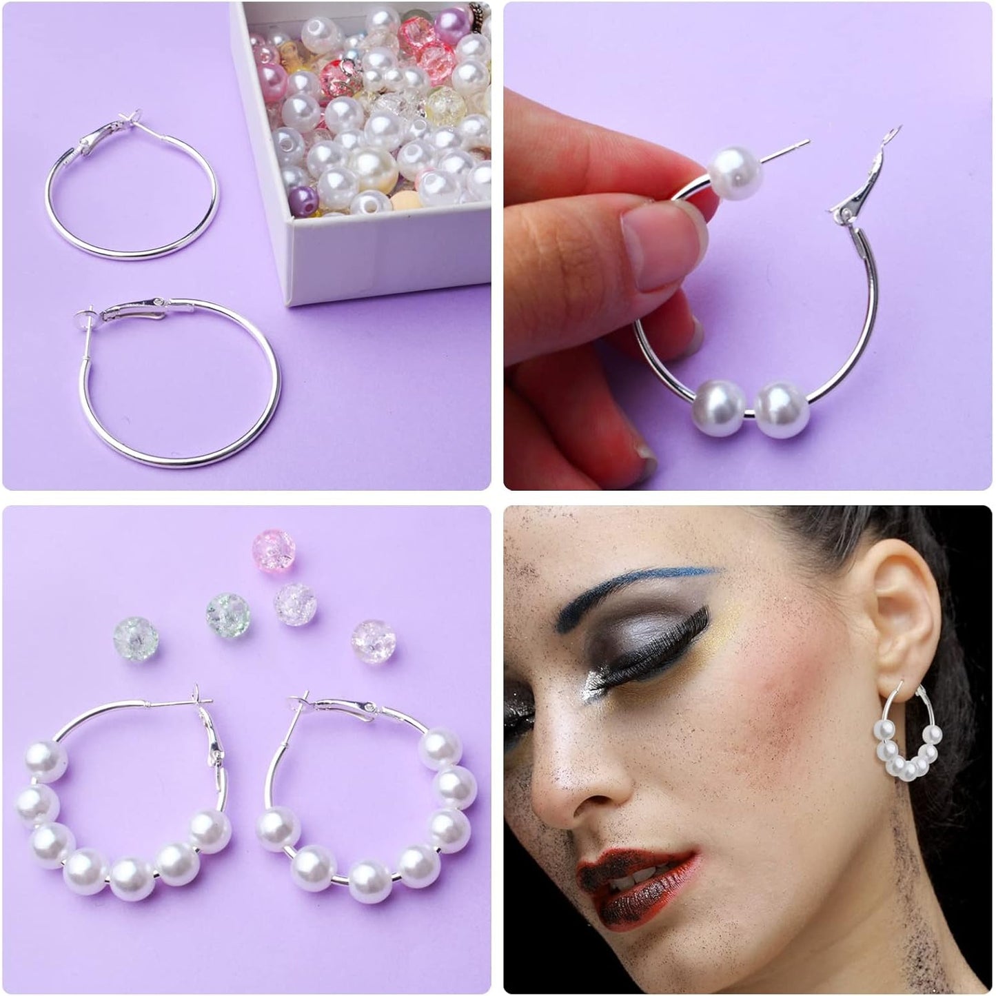 12 Pairs 6 Sizes Earrings Beading Hoop Hypoallergenic Round Circle Open Beading Hoop Earrings for DIY Crafts Jewelry Making Wedding Party Favor Gifts(Golden, Silver)