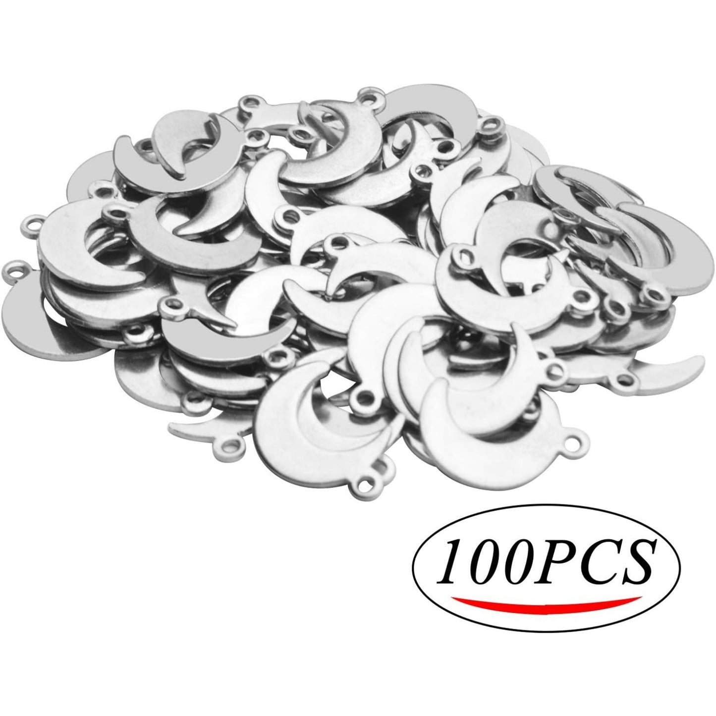 Moon Charms Accessory, 100pcs Stainless Steel Moon Pendants, 11*16mm, DIY Jewelry Making