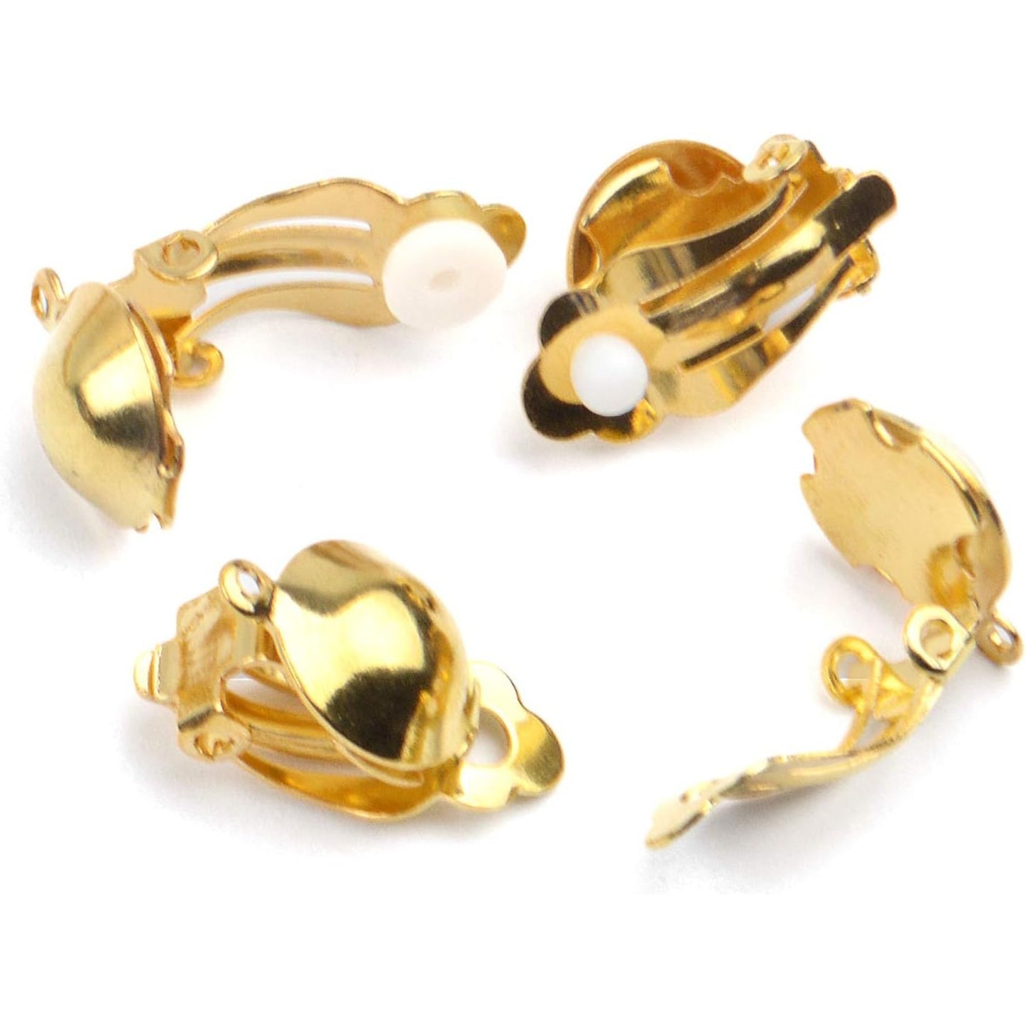 20 Pieces Clip On Earring Converter Non-Pierced Earrings Components with Loop and 20 Pieces Earring Cushions for Earring Making,Sliver and Gold