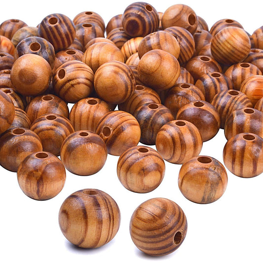100pcs 16mm Wood Round Bead Natural Wood Spacer Beads Wooden Beads for Jewelry Making DIY