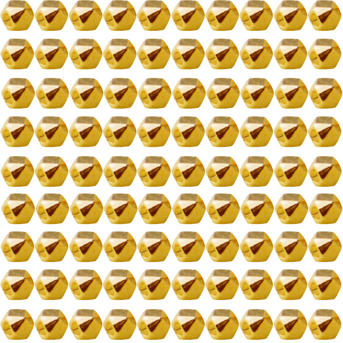 Cube Spacer Beads,100pcs Gold Silver Plated Alloy Cornerless Cube Beads Loose Beads for DIY Bracelet Necklace Jewelry Crafts Making