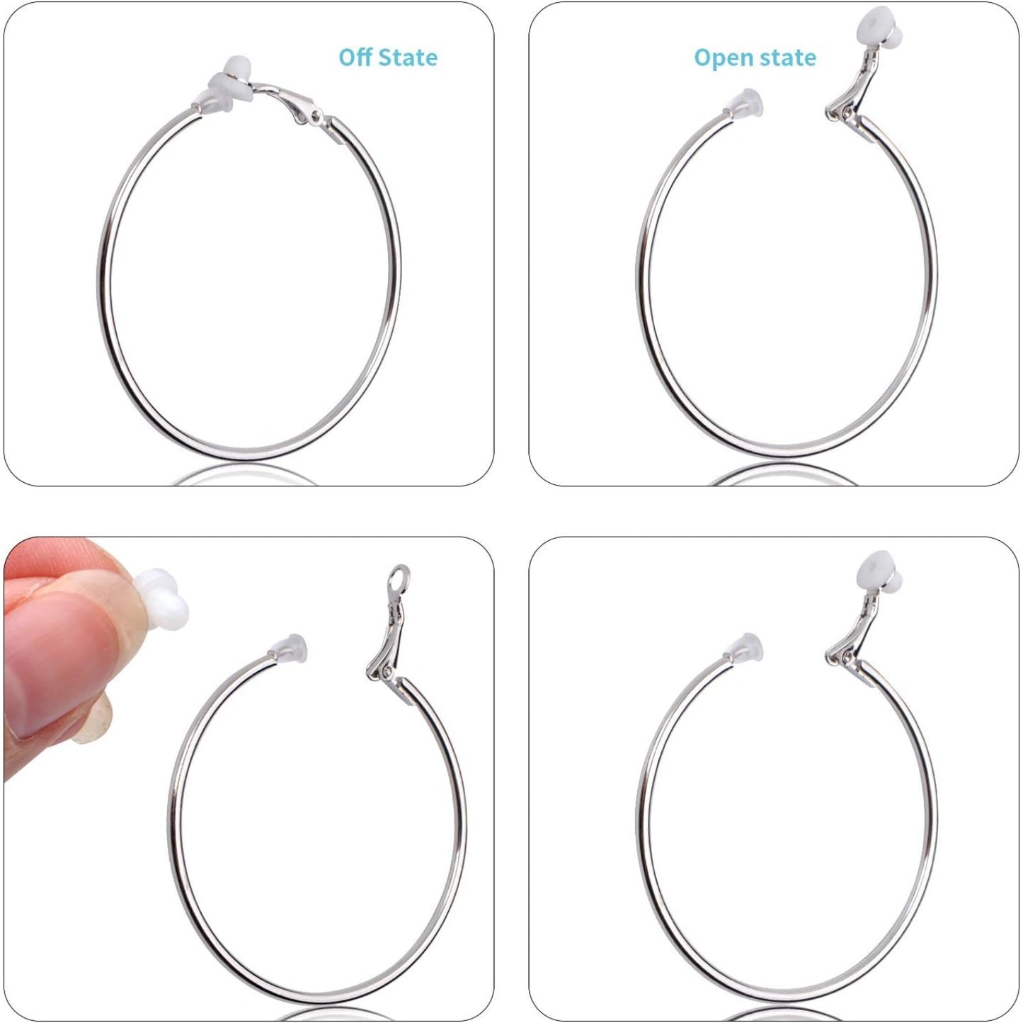 5 Pairs Gold Clip on Earrings Hoop Non Piercing Women Clip Earrings for Women, 5 Sizes