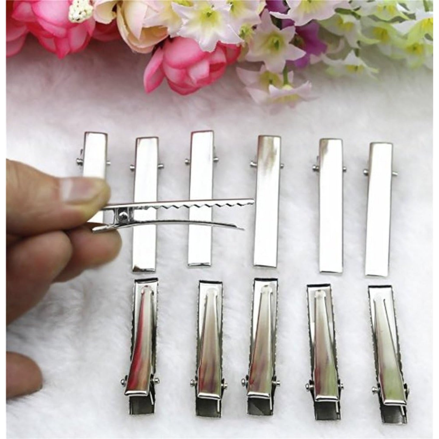 120pcs 1.77inch Alligator Hair Clip Flat Top with Teeth for Arts & Crafts Projects, Hair Care