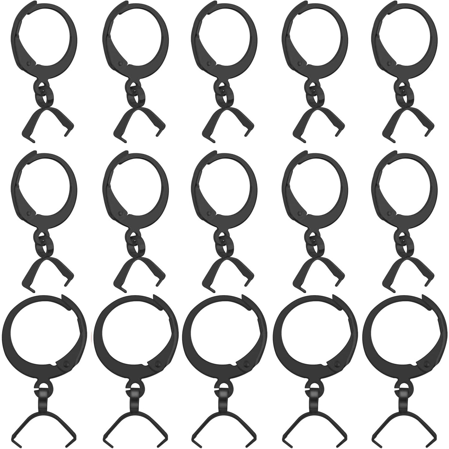 20pcs Stainless Steel Round Earring Hooks Hypoallergenic Leverback Ear Wires Hooks with Pinch Bail Clasps Earring Components for DIY Dangle Jewelry Making Supplies, 5 Colors