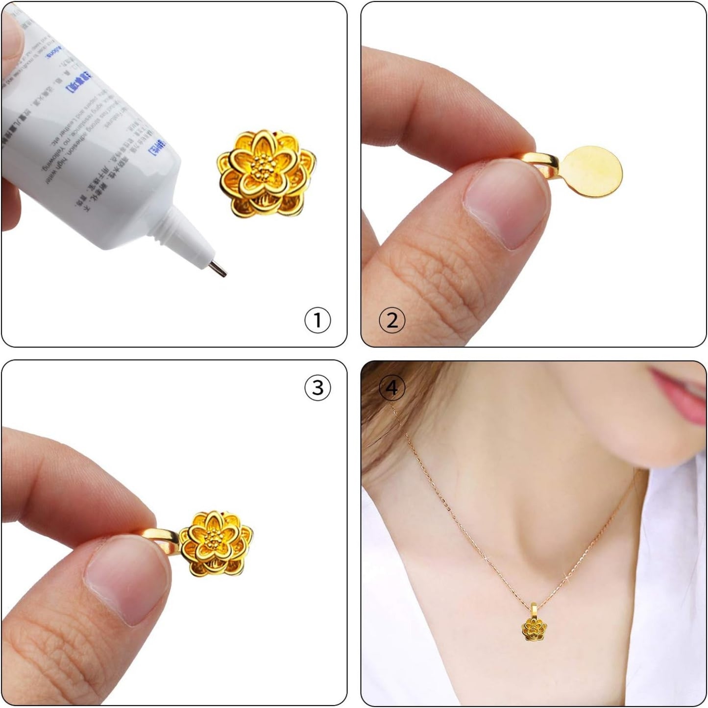 Tibetan Round Glue-on Bails Pendants, 150pcs Alloy Flat Pad Bails Pendant Cabochon Jewellery Findings Fit Necklace Bracelet Earring, 18x10mm, Golden, Silver, Bronze