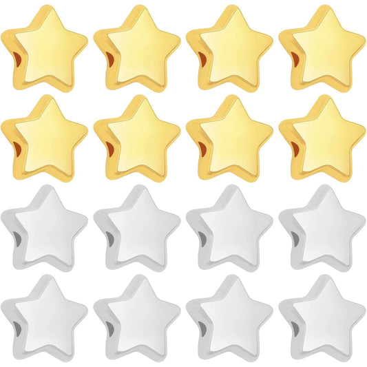 500 Pieces 15mm CCB Star Shape Spacer Beads Tiny Twinkle Star Loose Beads Spacer Charm Beads for DIY Crafts Bracelet Necklace Jewelry Making, 2 Colors