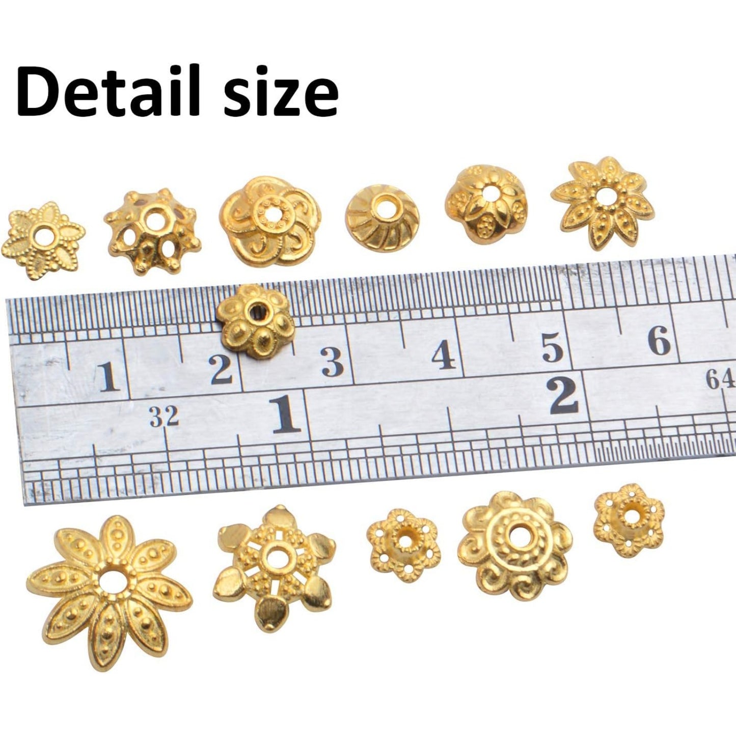 100 Gram(About 250-350pcs) Bead Caps Metal Spacers Jewelry Findings Accessories for Bracelet Necklace Jewelry Making,Gold