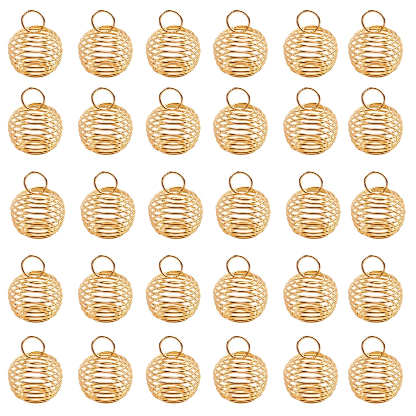 30pcs 3 Sizes Spiral Bead Cages Aromatherapy Balls Cages for Jewelry Making Party Decoration