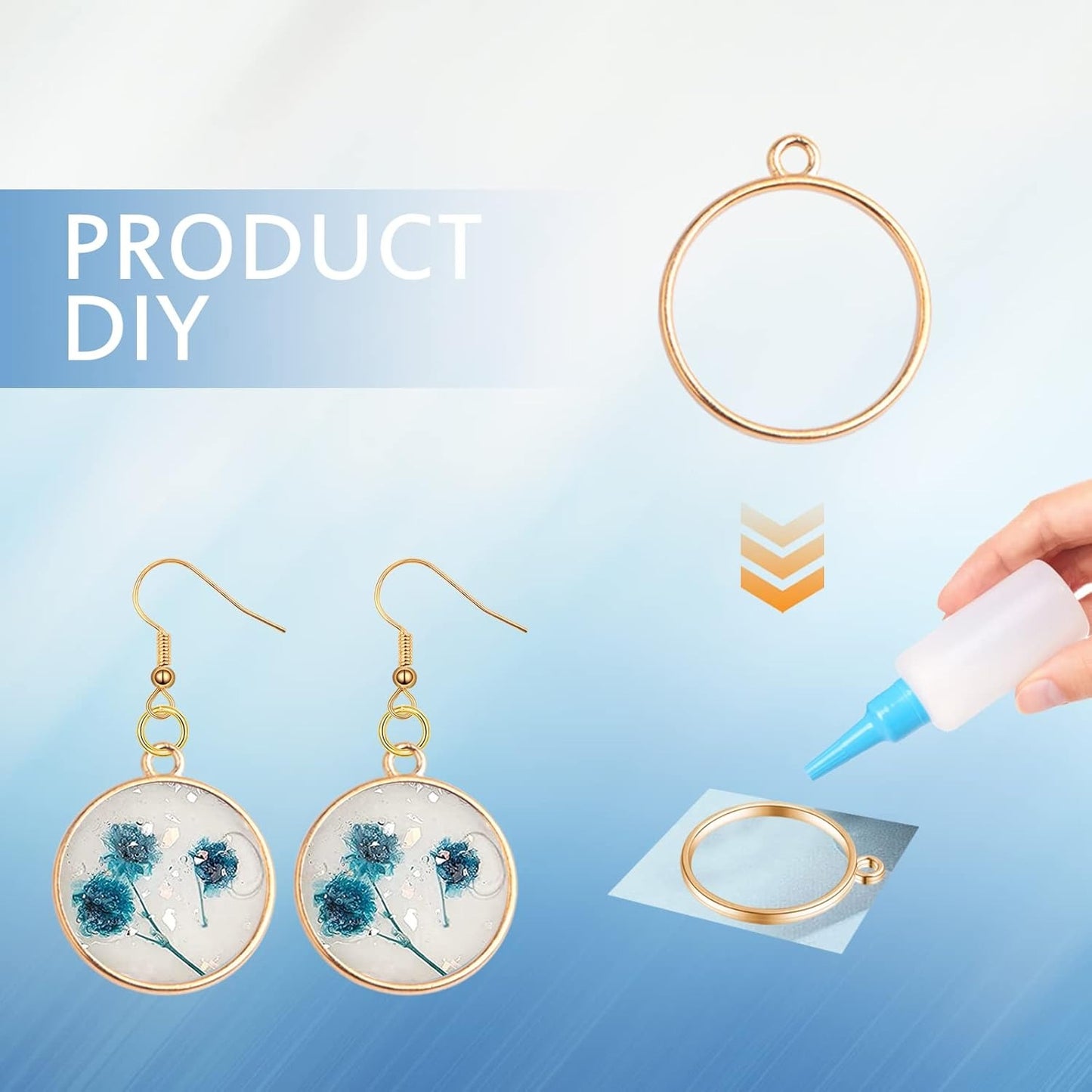 28pcs 14 Styles Hollow Frame Pendants Resin Craft Open Bezels Pendants Molds and 28pcs Earring Hooks with 28pcs Open Jump Rings for Resin Casting Earrings Jewelry Making Supplies