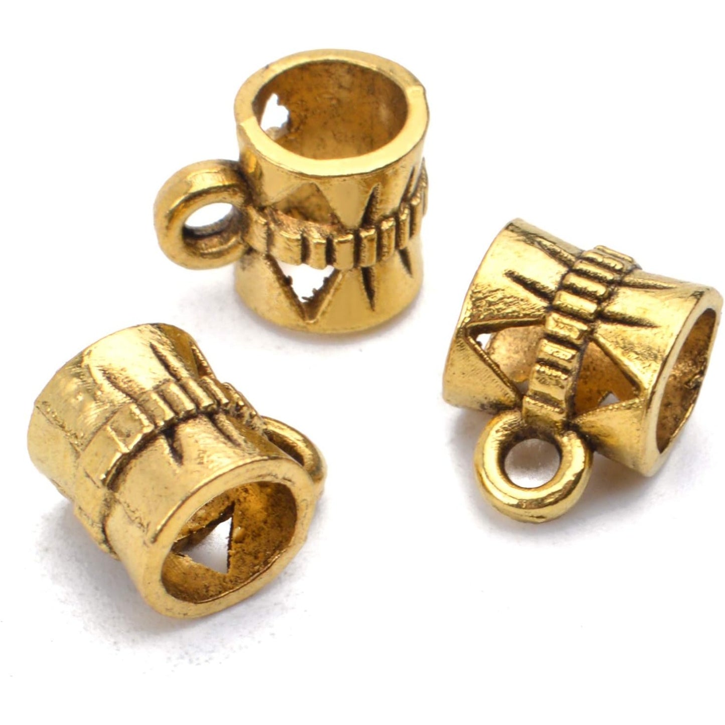 100cs Antique Brown Bail Beads Bracelets Charms Dangle Connectors Tibetan Spacer Beads for Jewelry Making Crafts DIY